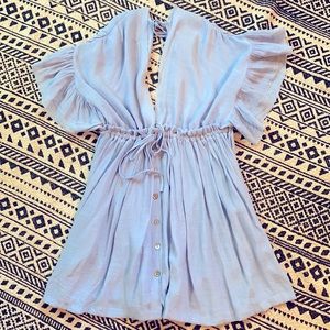 Flowy boho plunge neck dress